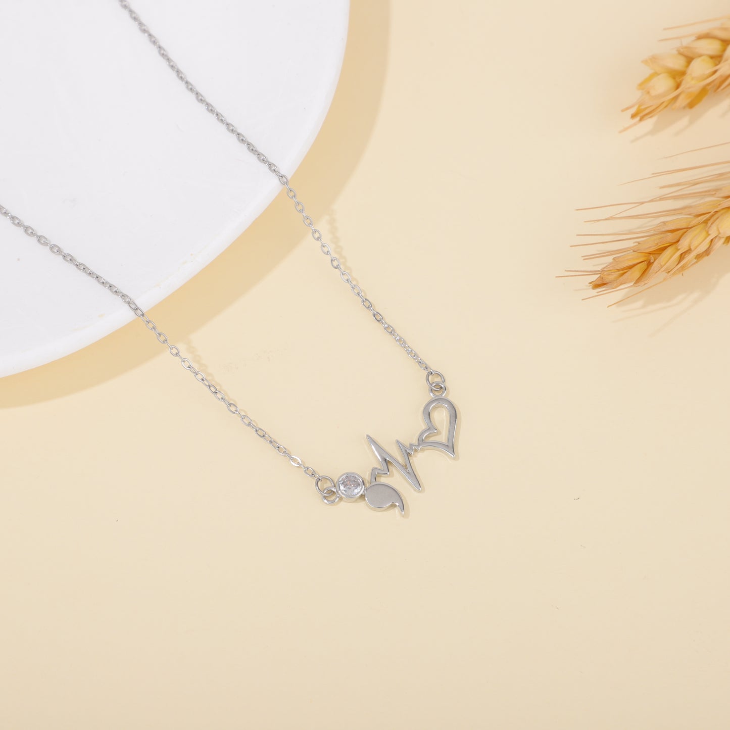 Semicolon Heartbeat Necklace