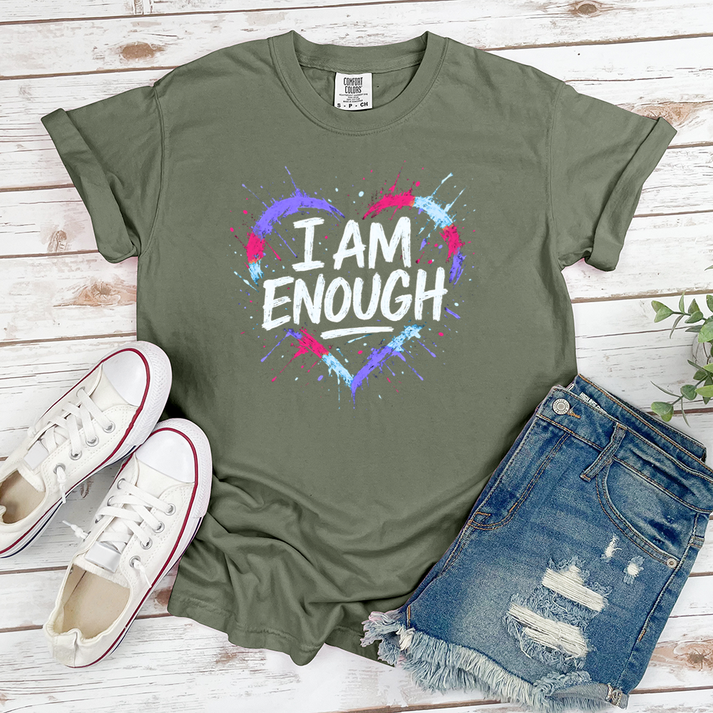 I Am Enough Colorful Heart Tee