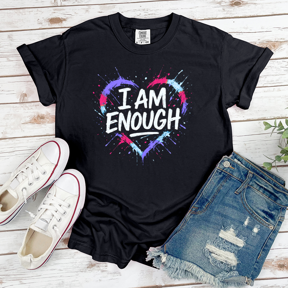 I Am Enough Colorful Heart Tee
