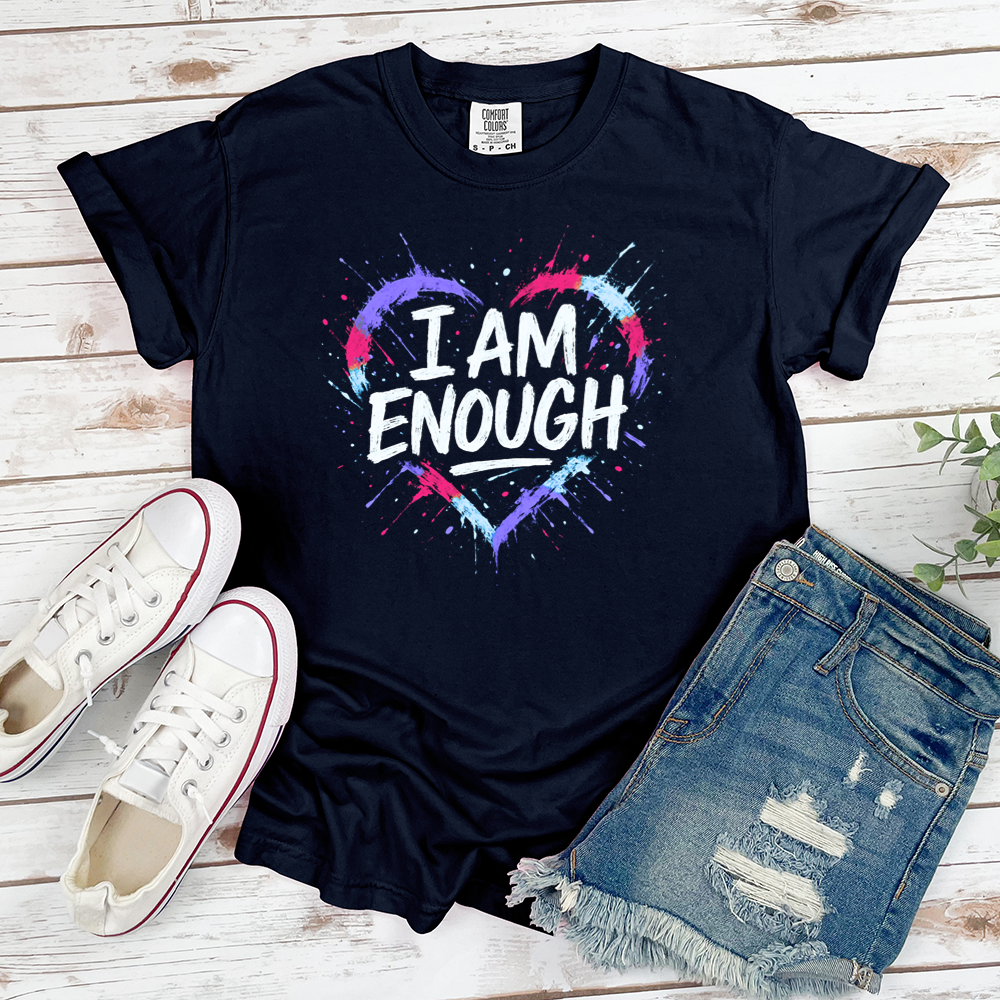 I Am Enough Colorful Heart Tee