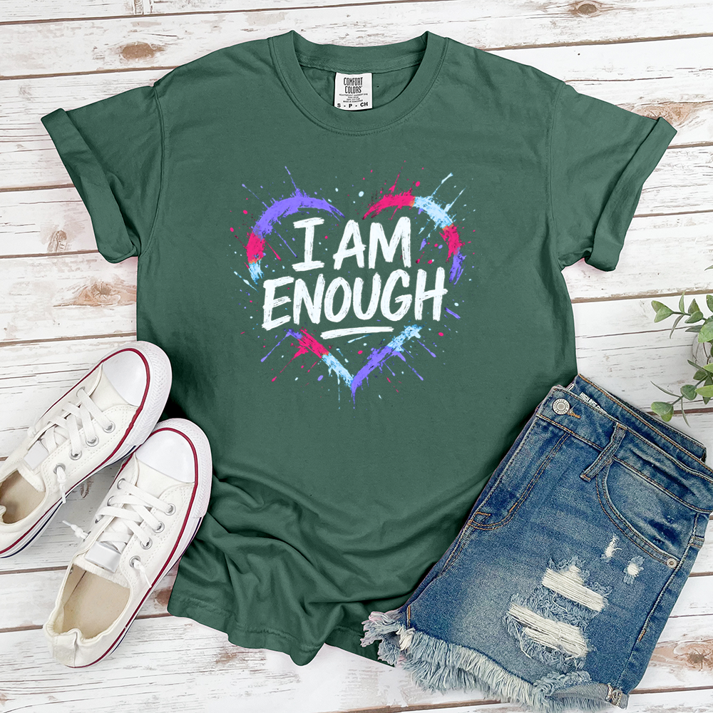 I Am Enough Colorful Heart Tee
