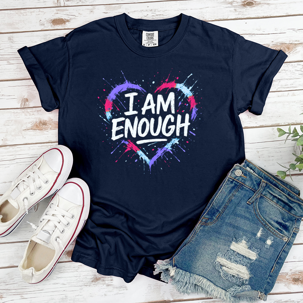I Am Enough Colorful Heart Tee