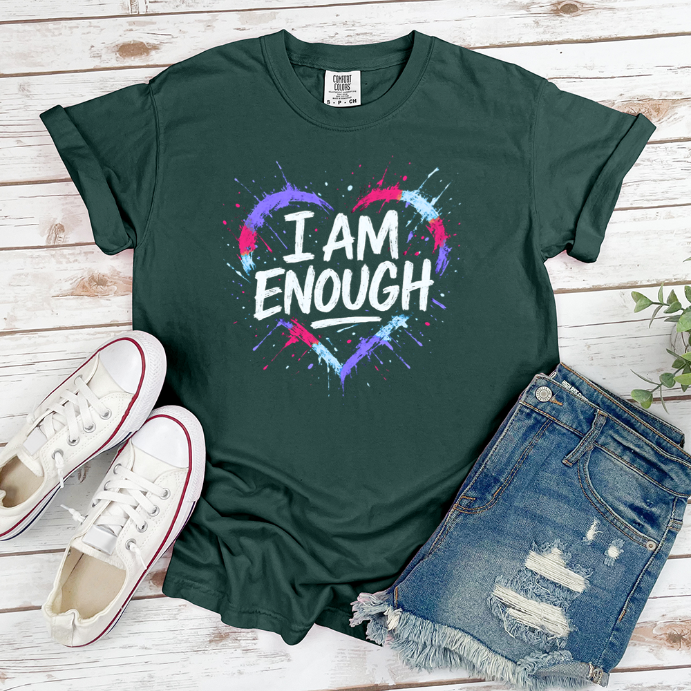 I Am Enough Colorful Heart Tee