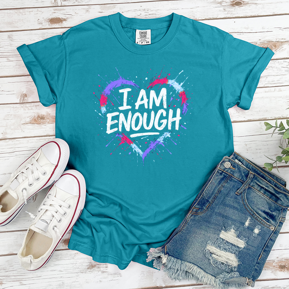 I Am Enough Colorful Heart Tee