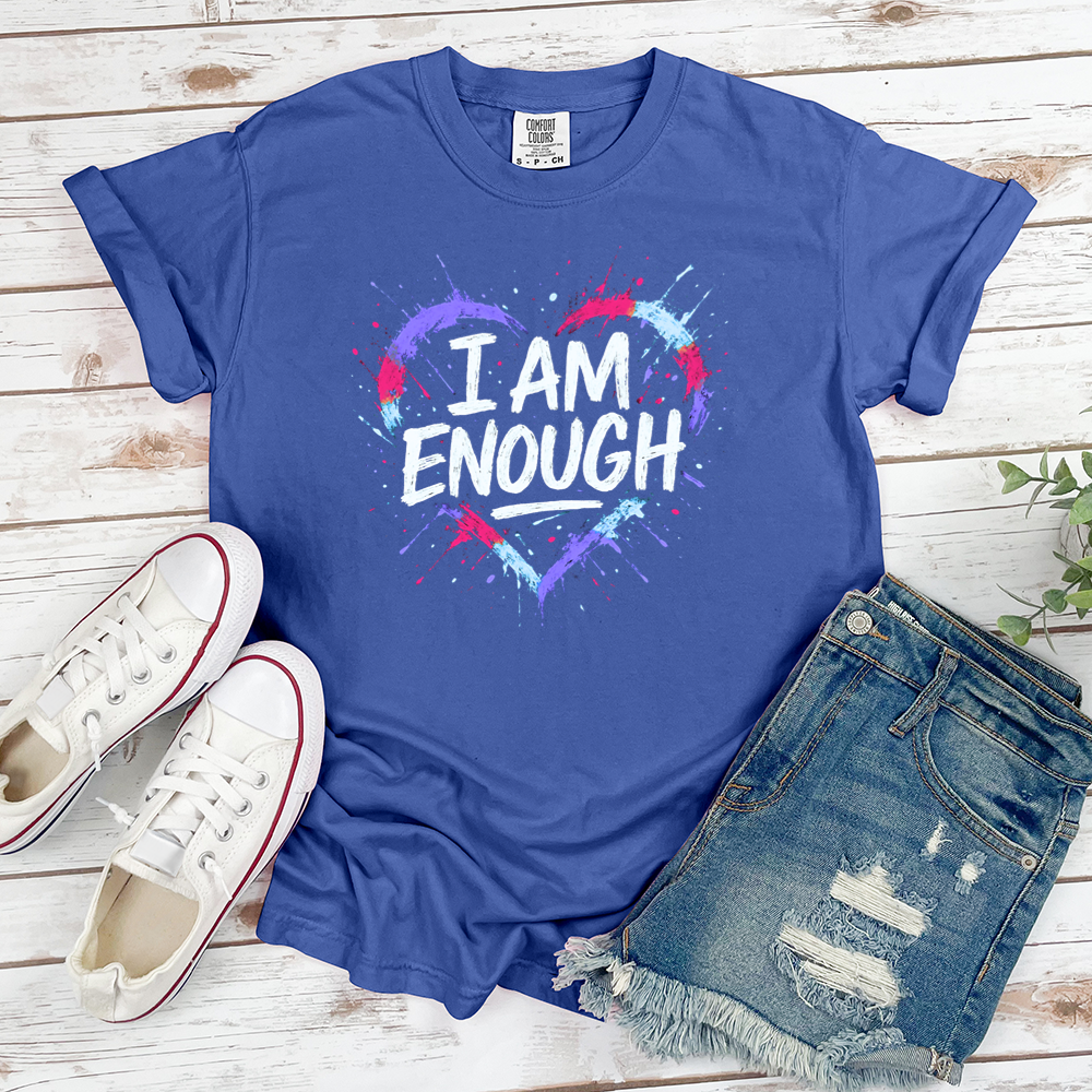 I Am Enough Colorful Heart Tee