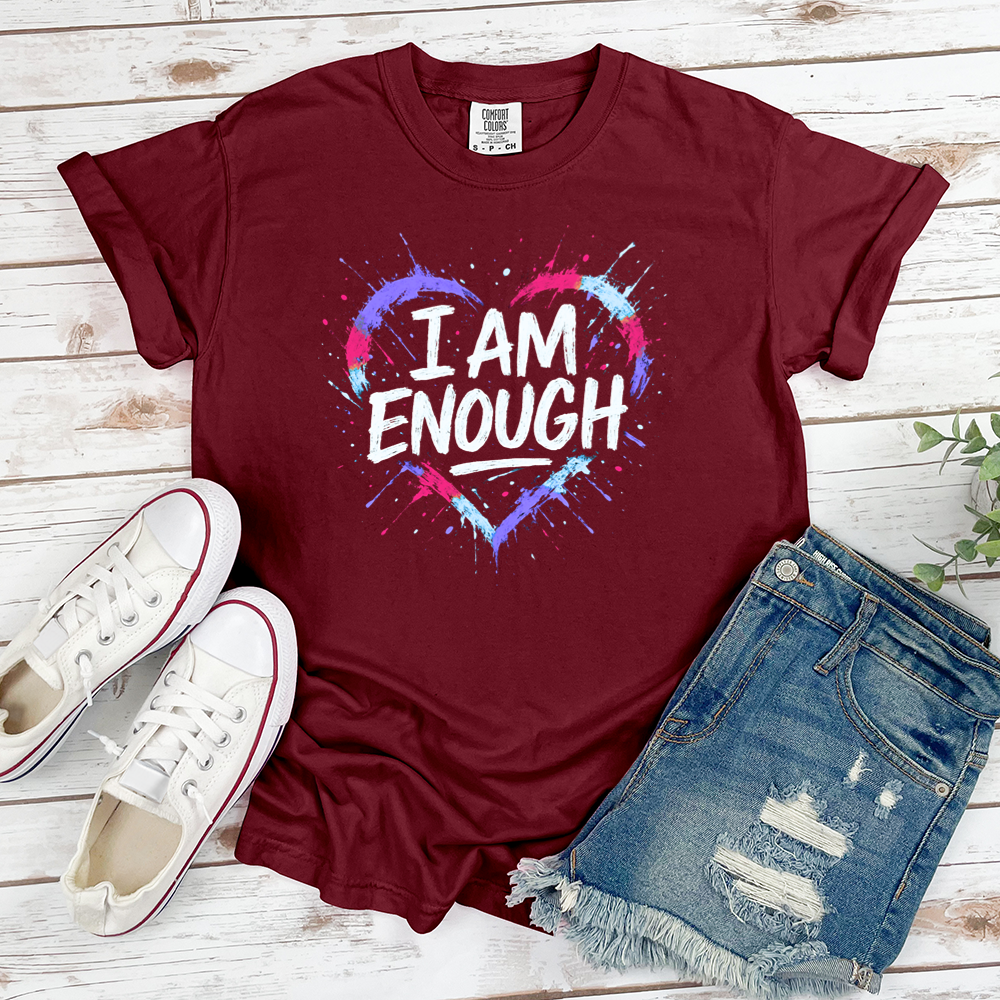 I Am Enough Colorful Heart Tee