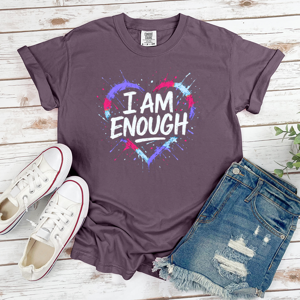 I Am Enough Colorful Heart Tee