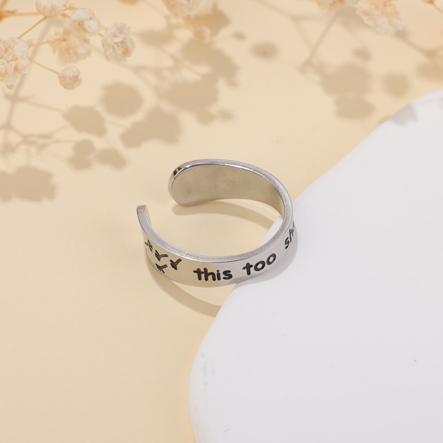 This Too Shall Pass Dandelion Ring