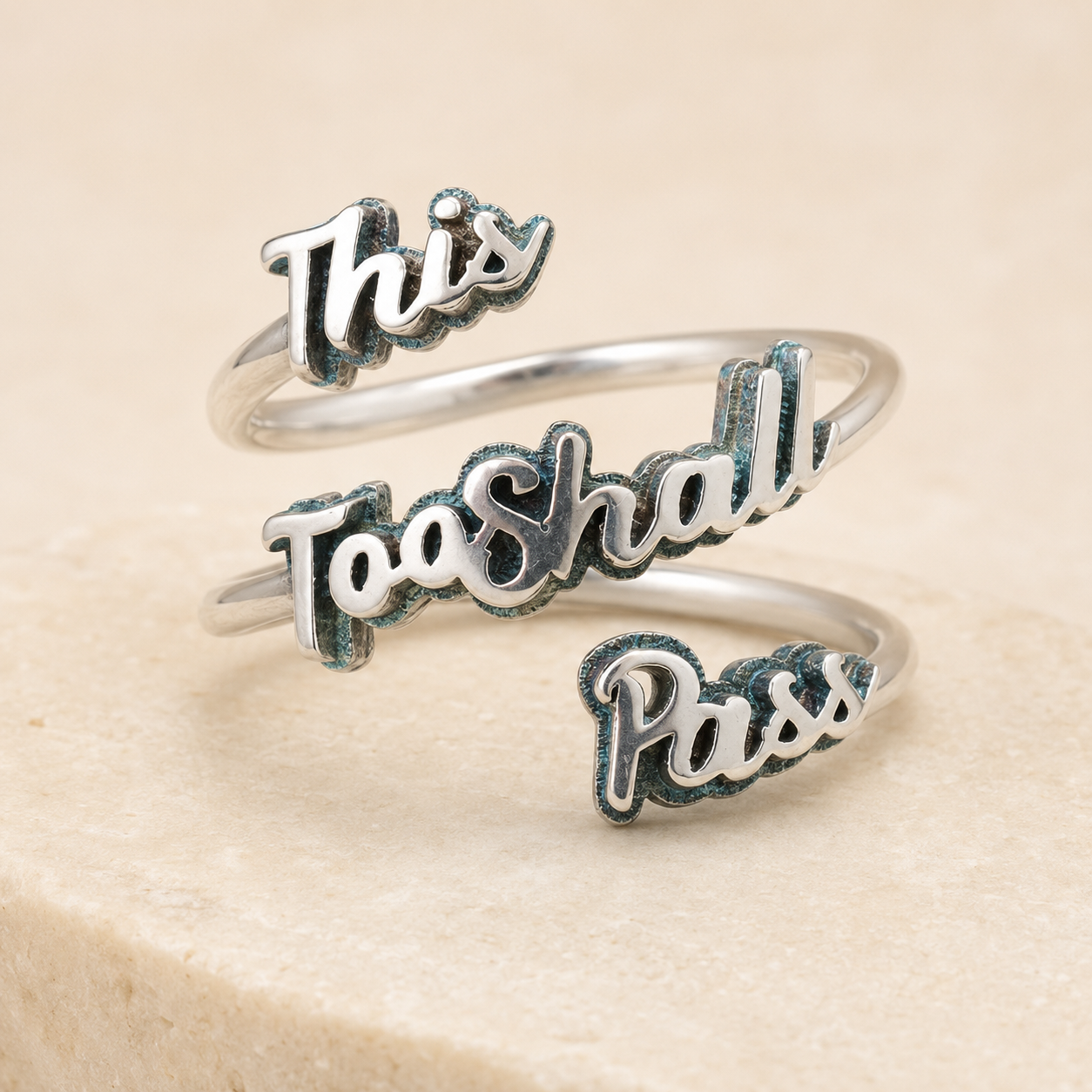 This Too Shall Pass Twist Ring