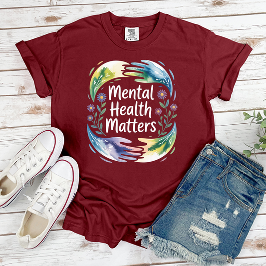 Mental Health Matters Flower Tee