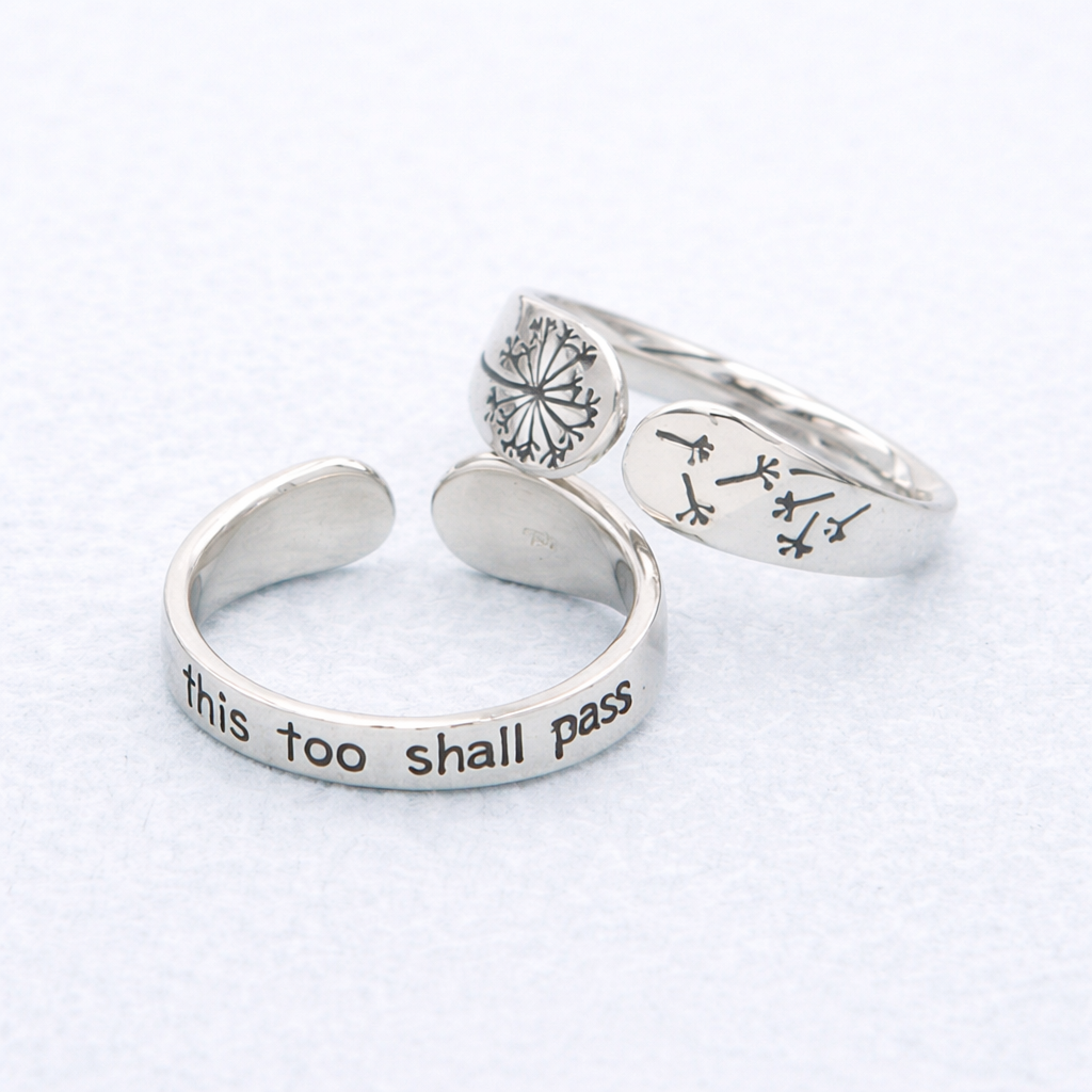 This Too Shall Pass Dandelion Ring