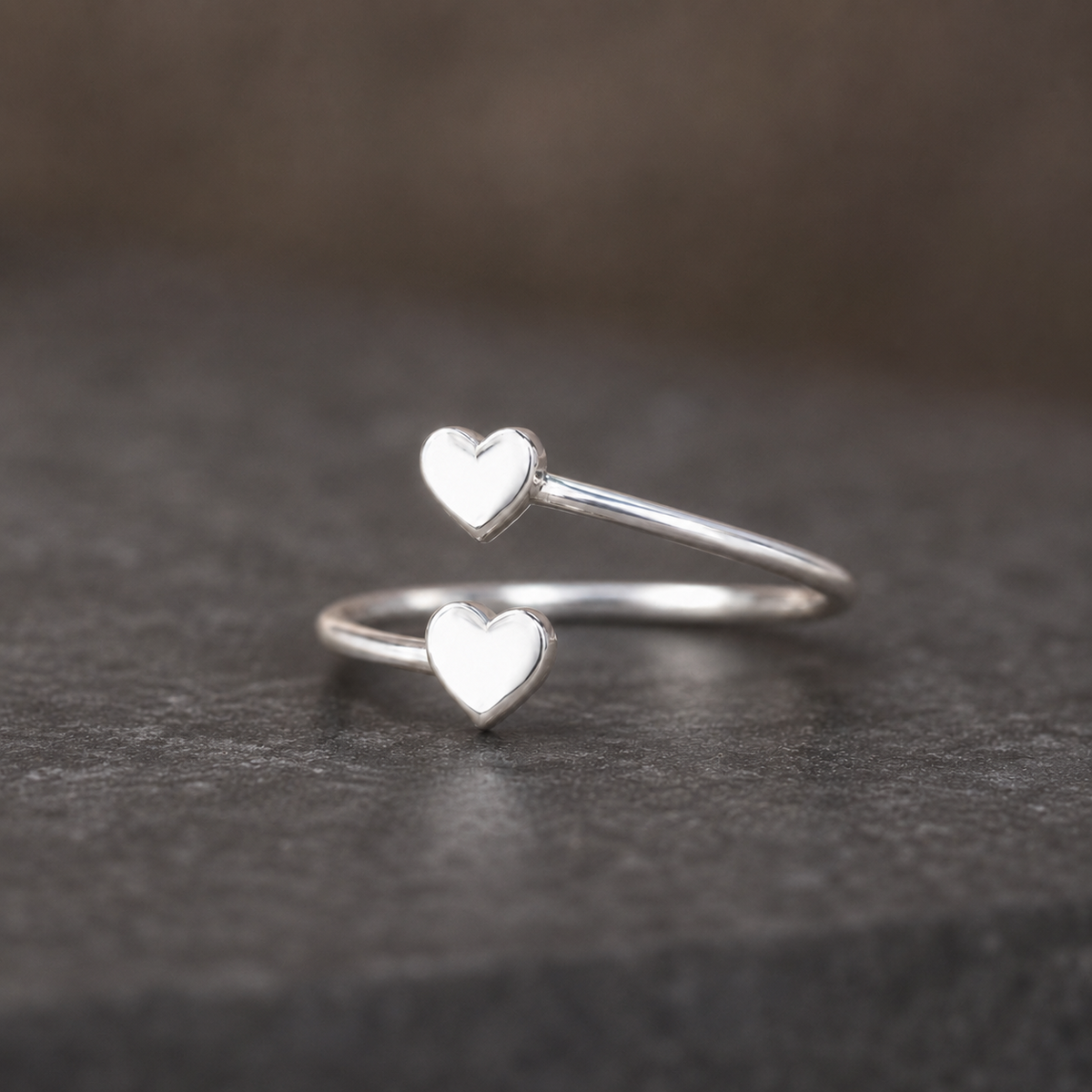 Dainty Double Heart Ring