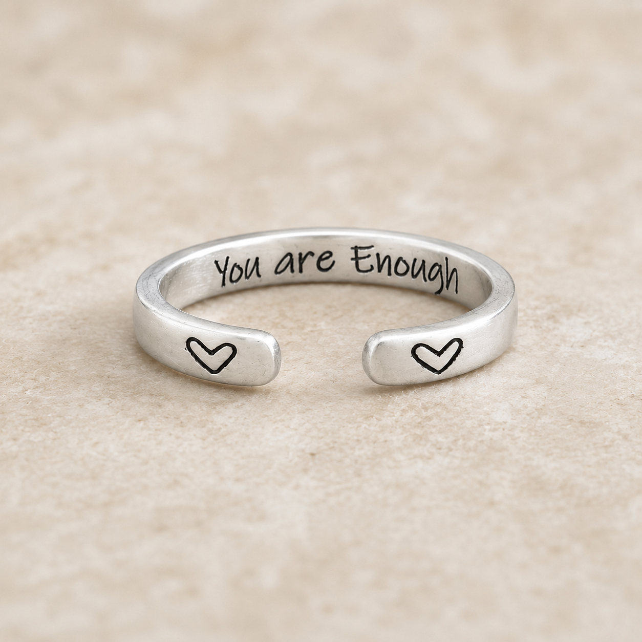 I Am Enough Heart Ring