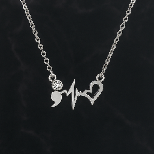 Semicolon Heartbeat Necklace