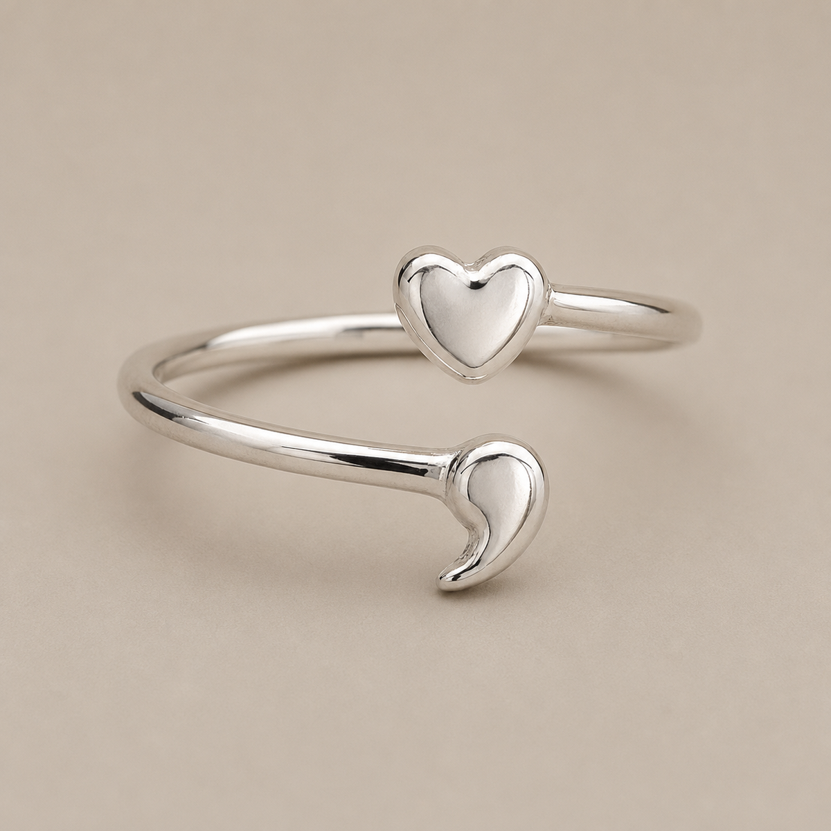 Semicolon Heart Ring