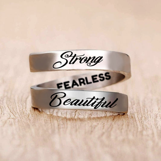 Strong Fearless Beautiful Twist Ring